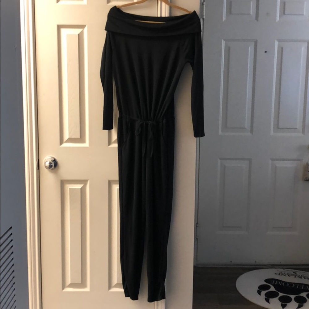 Black athleisure jumpsuit